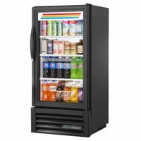 TRUE REFRIGERATION Freezer Merchandiser: 48 in x 23 1/2 in x 23 in, Black, Glass Door, 3 Shelves (MPN GDM-08-HC~TSL01)
