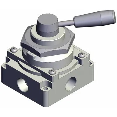 SMC Hand Valve: VH Series, Lever Actuator, 1/2 in NPT - VH Series Manual Air Control Valves