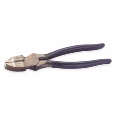 Standard non-sparking lineman's pliers with combo flat and curved jaw. Overall length 8 1/2 in, jaw length 1 5/8 in. Suitable for cutting, bending, and gripping wire in hazardous environments where ignition risks must be minimized.