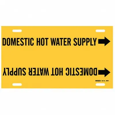 BRADY Domestic Hot Water Supply Strap-On Pipe Marker - Domestic Hot Water Supply Strap-On Pipe Markers