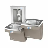 OASIS Bi-Level Drinking Fountain with Bottle Filler: On-Wall, 8 gph @ 50°F, Touchless Sensor, Tan (MPN PG8FEBFSLTT SAN)
