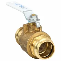 APOLLO Manual Two-Way Ball Valve: 1 1/2 in, Brass, Straight, Press x Press, Full Port Ball Port (MPN 77VLF10701)