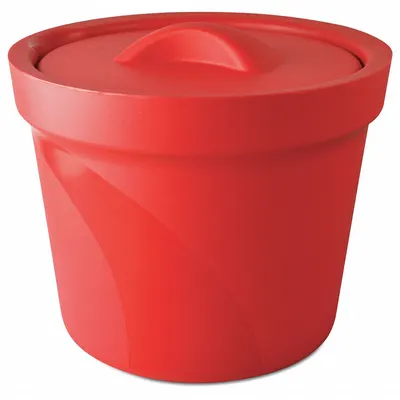 MAGIC Ice Bucket with Lid: 4 L Capacity, Round, Polyurethane Foam, Red - Ice Buckets & Pans