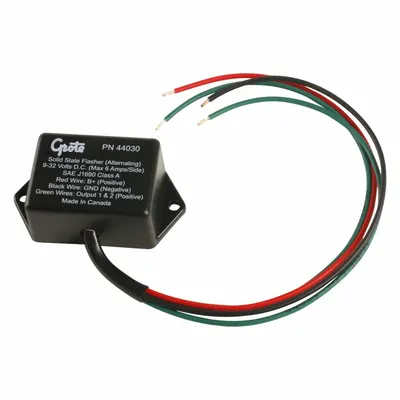 GROTE 44030 Flasher Relay, 9-32V DC, 6 A, 60-120 Flashes/Min, LED Compatible - Flasher Relays