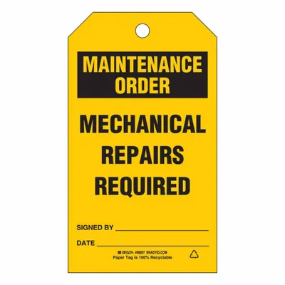 BRADY Tag: Maint Order - Safety