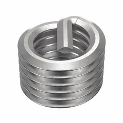 Free-running helical insert with tanged tang for easy installation. Made from 18-8 stainless steel, tensile strength 200,000-250,000 psi. Used to repair or reinforce tapped threads in metal components. Pack of 100 pieces.