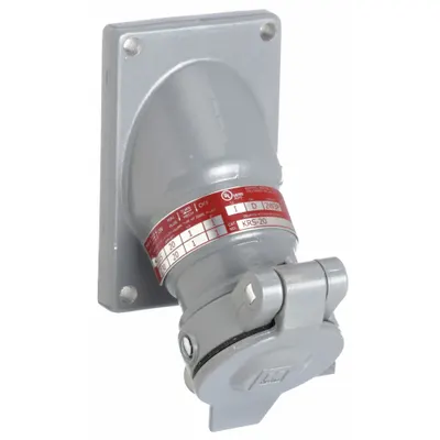 HUBBELL Pin and Sleeve Receptacle: Gray, 115/230V AC, Single Phase, 20 A, 2 Pole - Hazardous Location Receptacles