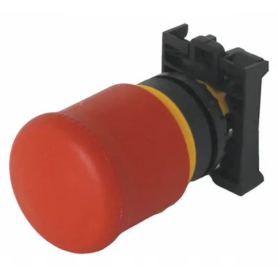 EATON Emergency Stop Push Button: Red, 22 mm Mounting Size, Metallic - Mushroom-Head Push-Button Operators