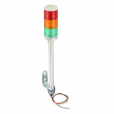 SCHNEIDER Tower Light Assembly: 3 Tier, Green/Orange/Red, No Sounder Tier - Three-Tier Tower Light Assemblies