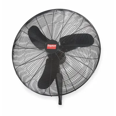 Dayton Mounted Fan: 30 in Blade Dia, 115V AC, 1/4 hp Motor HP, Wall Mount, Oscillating - Standard Industrial Wall-Mount Fans