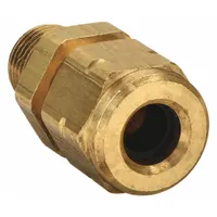 Compression fitting adapter for connecting 1/4 in OD tubing to a 1/8 in male NPT port. Suitable for oil, fuel, and coolant systems. Supplied in a 10-pack. Type: Compression x MNPT