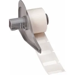 Precut label roll for wrapping around cables, wires, and small cylindrical surfaces. Made of white matte polyvinyl fluoride for resistance to abrasion, chemicals, and temperature extremes. Each roll contains 250 labels. Compatible with M710 printer series; requires M7-R6200 ribbon.