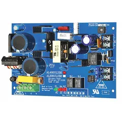 The ALTRONIX AL400ULXB2 is a power supply board with 115V AC input, constructed from phenolic/fiberglass material. It is used in access control, security, and fire alarm systems to provide regulated power.