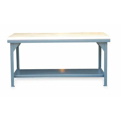 STRONG HOLD Workbench: Fixed Ht, Maple, 72 in x 36 in, 10,000 lb Overall Load Capacity - Workbenches with Lower Shelves