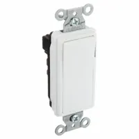 HUBBELL Wall Switch: Rocker Switch, Single Pole, Maintained, White, 120/277V AC, 15 A (MPN RSD115PLW)