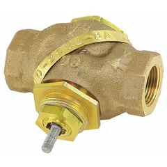 Hydronic globe valve for modulating flow control in HVAC heating and cooling systems. Used in commercial buildings, district heating networks, and industrial process loops to regulate water flow and maintain system efficiency.