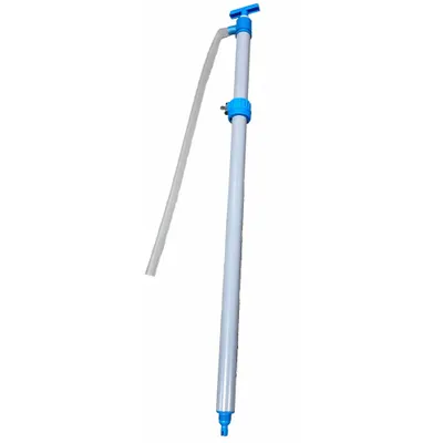 ACTION PUMP Hand Pump: Piston Action, Pump with Hose, PVC Housing, 11 oz per stroke - Lever Handle Standard Drum Pumps