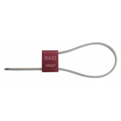 TYDENBROOKS Cable Seals: Red, Aluminum, 12 in Cable Lg, 13/64 in Cable Dia, Random - Adjustable-Length Cable Seals