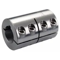 RULAND MANUFACTURING Rigid Shaft Coupling: 25 mm Bore Dia 1, 25 mm Bore Dia 2, Round Keyed, Clamp On (MPN MCLC-25-25-SS)