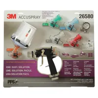 3M Conventional Spray Gun Kit: HVLP, 1/2 in to 12 in, 1/4 in Air Inlet Size, Paints, BSP/NPS (MPN 26580)