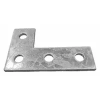 This VAST corner plate is a steel fitting used in strut channel systems to join and reinforce structural framing. The hot dipped galvanized finish provides corrosion resistance for industrial support applications. It is classified as a Fittings and Brackets type