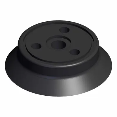 SMC Vacuum Pad: Flat with Ribs, w/o Adapter, 40 mm Pad Dia, NBR, Black, 50 - Flat Type with Ribs Automotive & Industrial Vacuum Pads