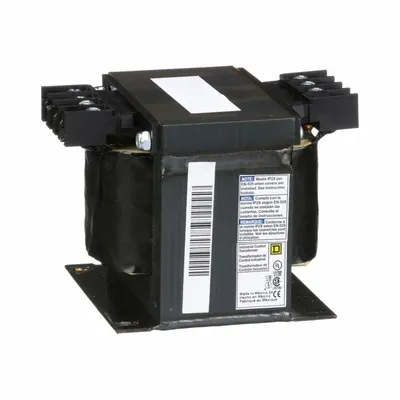 SCHNEIDER Control Transformer: 600V AC, 120V AC, Plate, 500 VA - Finger-Safe, Open Core Control Transformers