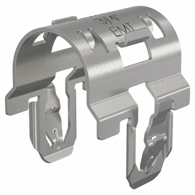 EMT Condiut Clamp: Spring Steel, SST (Dakota ProTect Wet/Dry: 1000hr) - Snap-in EMT Conduit Clamps