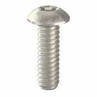 Tamper Resistant Screw: #10-24 Thread Size, 5/8 in Lg, Stainless Steel, Plain, Button, 50 PK (MPN 91125)