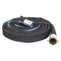 Water Discharge Hose: 4 in Hose Inside Dia., 125 psi, Black, 4 in x 4 in Fitting Size, 25 ft Hose Lg (MPN RD400-25MF-G)
