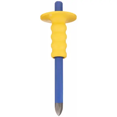 DASCO PRO Concrete Chisel: 3/4 in Blade Wd, 12 in Overall Lg, Includes Striking Cap - Hand-Guarded Concrete Chisels