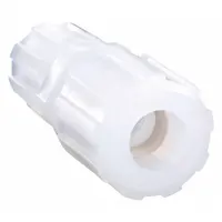 This PARGRIP PFA compression tube fitting connects two tubes of different outer diameters, 1/4 in and 1/8 in, using compression connections on both ends. Made from PFA, it is FDA approved for use in fluid systems requiring high purity and chemical resistance. Typical applications include food, pharmaceutical, and chemical processing