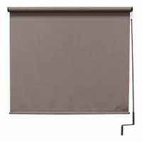KEYSTONE FABRICS Sun Shade: Dark Brown/Light Brown, Pole and Crank, 92% UV Protection, Right (MPN UP77.78.55)