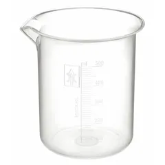 Low Form Plastic Beaker Without Handles, 500 mL, Clear Polymethylpentene, Molded Graduations