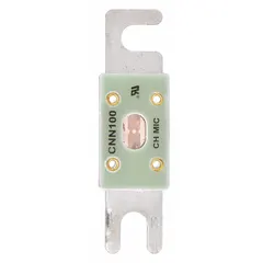 The MERSEN CNL35 is a 35 A, 80 V DC time-delay bolt-on fuse from the CNL Series. It is rated for AC/DC circuits and features an indicating function for visual identification of a blown fuse. This general-purpose fuse is suitable for overcurrent protection in material handling equipment and other applications requiring a compact bolt-on form factor.
