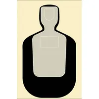 Paper silhouette target in green, measuring 3 3/4 ft high by 24 in wide. Supplied in a 100-pack for scoring and qualification use at shooting ranges