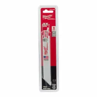 MILWAUKEE Reciprocating Saw Blade: 10 Teeth per Inch, 6 in Blade Lg, 0.04 in Blade Thick, 5 PK (MPN 48-00-5092)