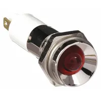 APPROVED VENDOR Protruding Panel Light: 10 mm Panel Mounting Hole Dia, LED, Red, Protruding Head