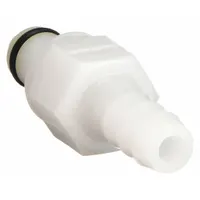 Quick Connection Insert: Insert, 3/16 in Pipe Size, Barbed x Barbed, Acetal, White (MPN PMCD2203)
