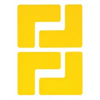 Floor Marking Tape: L, Solid, Yellow, No Legend, 2 in x 5 in, 8 mil Tape Thick, Brady®, B-514, 20 PK (MPN 104433)