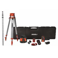 JOHNSON LEVEL Rotary Laser: 1,500 ft Range w/Receiver, Red Beam, Horizontal/Vertical, 0 Dots, NiMH (MPN 99-028K)