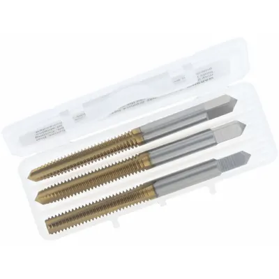 CHICAGO-LATROBE Tap Kit: #10-32 UNF, H2 / 3B, 4 Flute - Three-Piece Hand Tap Sets