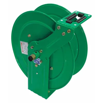 SPEEDAIRE Spring Return Hose Reel: 50 ft (3/8 in I.D.), 300 psi Max Op Pressure, Brass - Standard Air or Water Spring-Return Hose Reels
