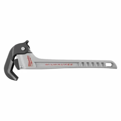 MILWAUKEE Pipe Wrench: Aluminum, 2 1/2 in Jaw Capacity, Serrated, 17 1/20 in Overall Lg - Ratcheting Pipe Wrenches