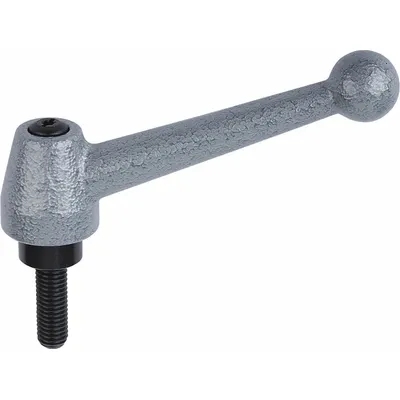 KIPP Ball-Style Adjustable Handle with Threaded Stud, M10, 83 mm Lg - Ball-Style Adjustable Handles with Threaded Stud