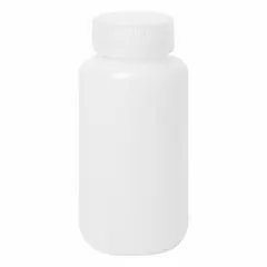 HDPE Wide Mouth Round Lab Bottle, 250 mL, 8 fl oz, Colorless, 43-415 mm, Closure Included