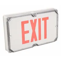 Exit Sign: Without Battery Backup, Red, 1 Faces, Aluminum, Not Battery Powered, Ceiling, LED, White (MPN SEWLSRW)