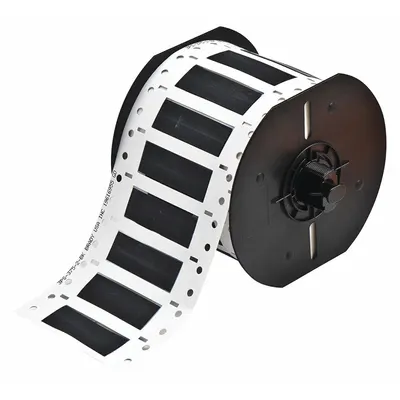 BRADY Sleeve Label: 3/8 in x 2 in, Polyolefin, Black (Matte) - Brady Precut Sleeve Label Rolls