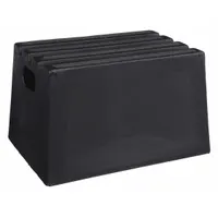 This plastic box step stool from DPI features a single step with an 11.5-inch overall height and standing height. It supports up to 500 lb and is suited for use in warehouses, maintenance areas, and retail environments where a stable low-height platform is needed for accessing low shelves or equipment