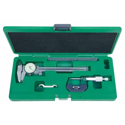 INSIZE Precision Measuring Tool Kit: 5 Pieces, Dial Caliper - Caliper & Micrometer Precision Measuring Tool Kits
